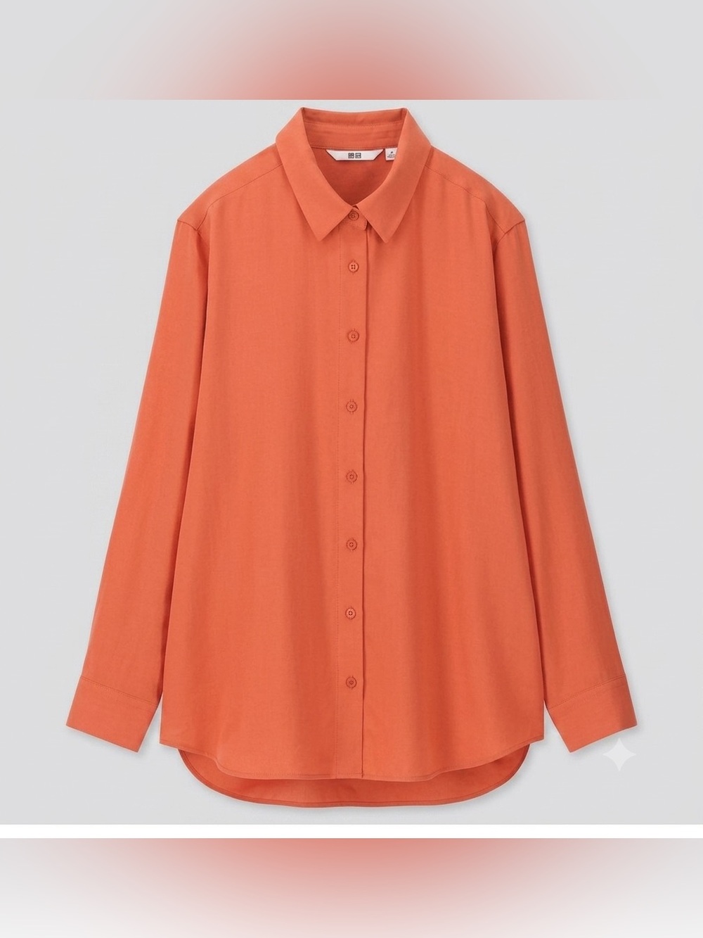 Uniqlo Rayon Long Sleeve Blouse - XS Orange